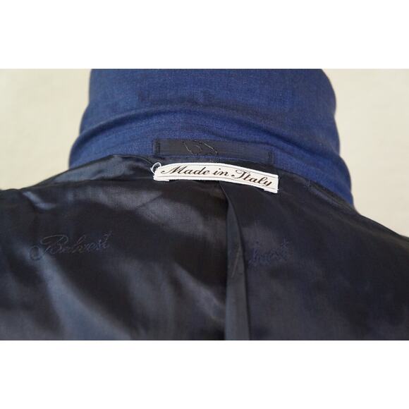 BELVEST Italy Suit Men's 46R 40x30 Striped Flannel Super 120's Wool Dual Vents - Picture 11 of 15